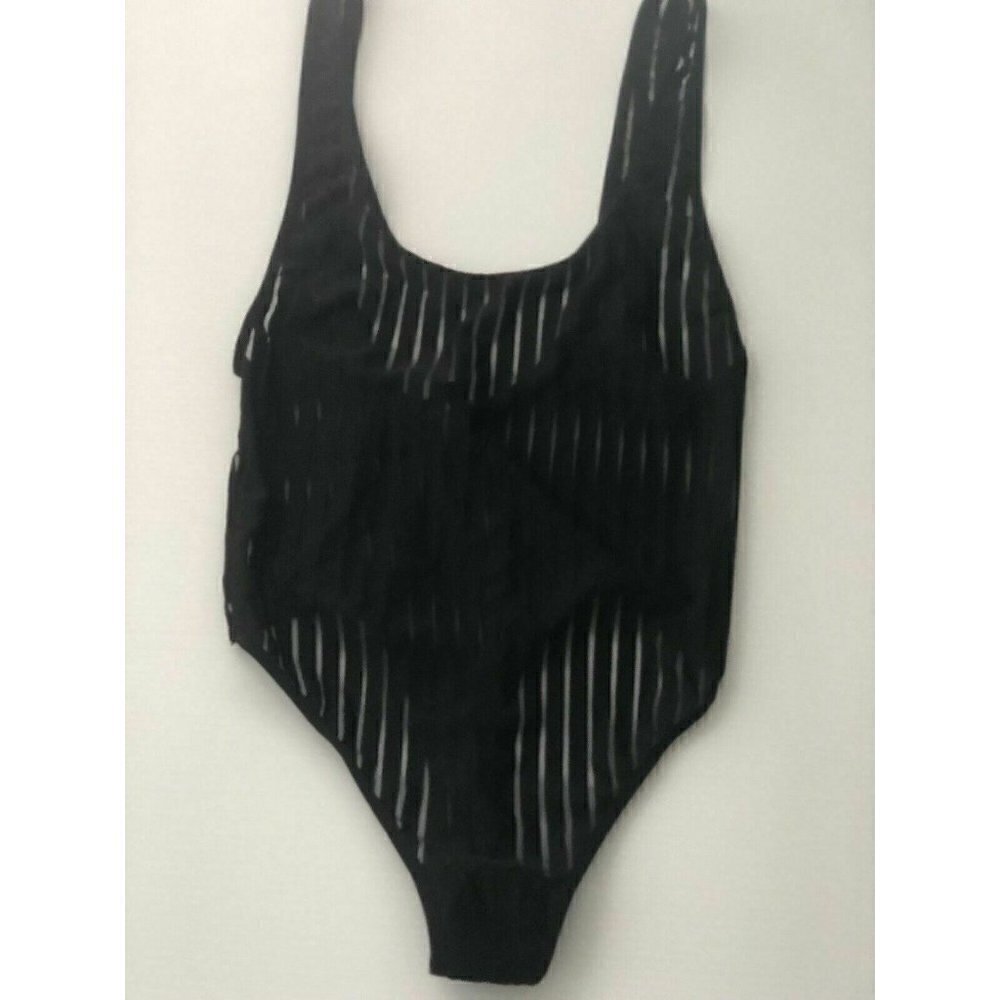 Nasty Gal Black Sheer to Your Heart Bodysuit S - Picture 2 of 9